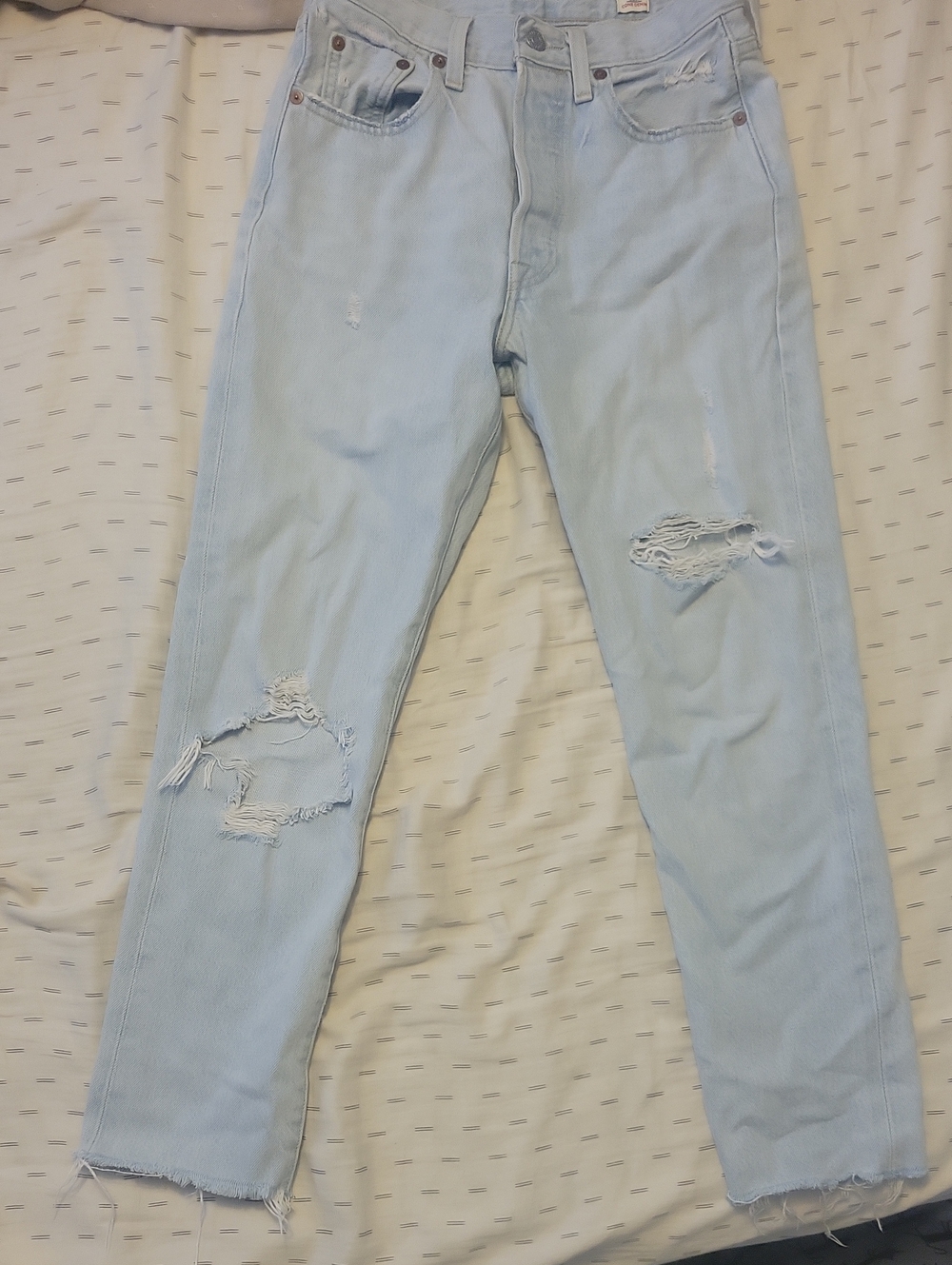 Levi Blue Distressed Womens Jeans